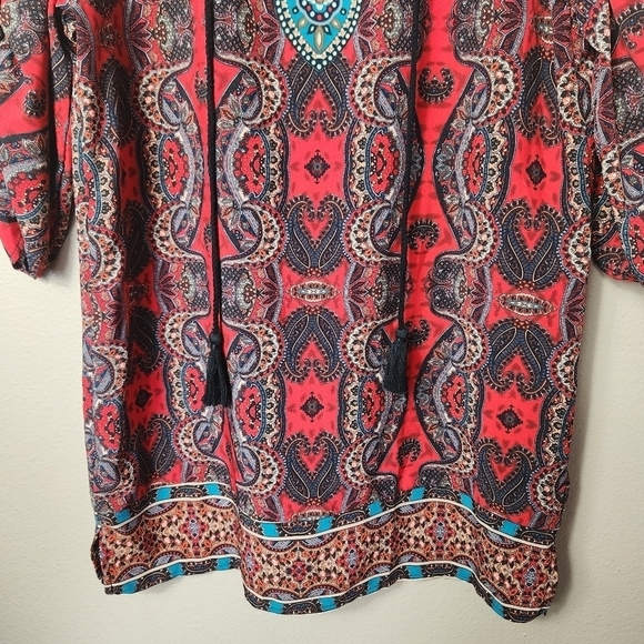 NLW Boho Paisley Mixed Print Mini Shift Dress-Size L (NWT) - Picture 5 of 10